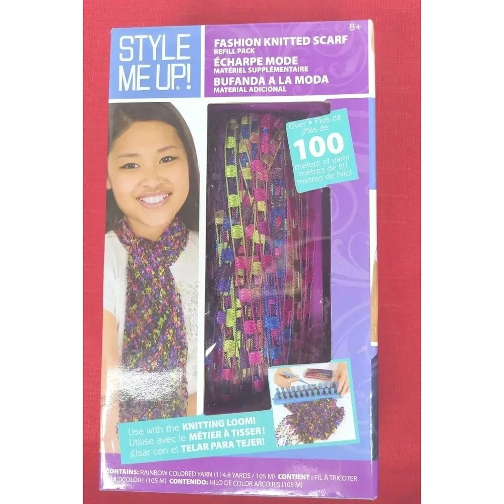 Style Me‎ Up Knitting Loom Rainbow Scarf Refill Crafting 100 Yards Yarn New Open